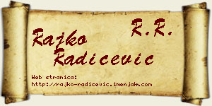 Rajko Radičević vizit kartica